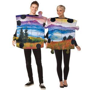 Mens Adult Rasta Imposta Landscape Puzzle Pieces Couples Halloween Costumes NWT